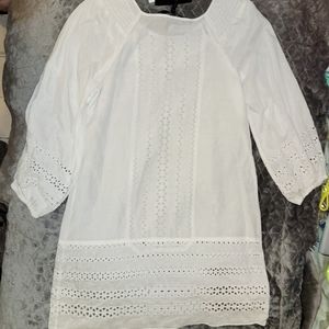BCBG runway white dress lace or swim cover NWT'S